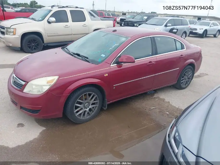 2007 Saturn Aura Xe VIN: 1G8ZS57N77F194043 Lot: 42699392