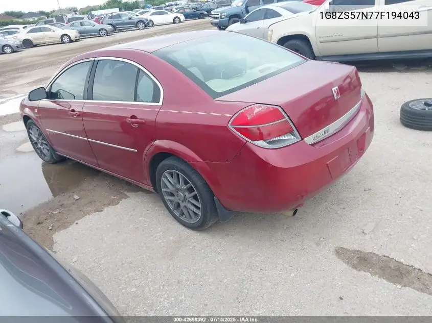 2007 Saturn Aura Xe VIN: 1G8ZS57N77F194043 Lot: 42699392