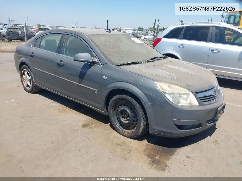 2007 Saturn Aura Xe VIN: 1G8ZS57N87F222626 Lot: 42707681