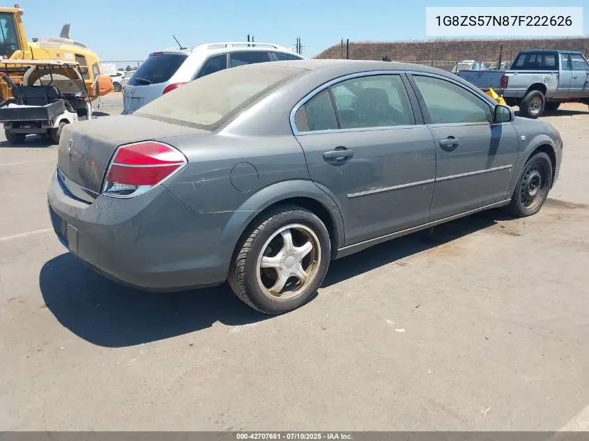 2007 Saturn Aura Xe VIN: 1G8ZS57N87F222626 Lot: 42707681