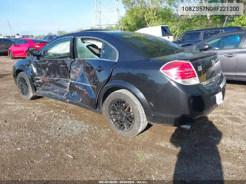 2008 Saturn Aura Xe VIN: 1G8ZS57N08F221200 Lot: 42149350