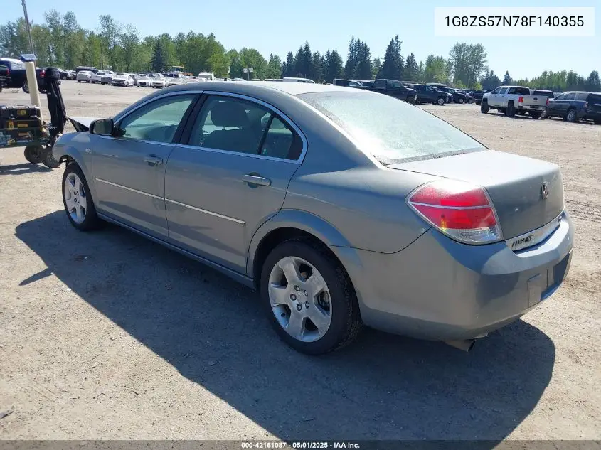2008 Saturn Aura Xe VIN: 1G8ZS57N78F140355 Lot: 42161087