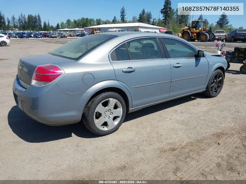 2008 Saturn Aura Xe VIN: 1G8ZS57N78F140355 Lot: 42161087