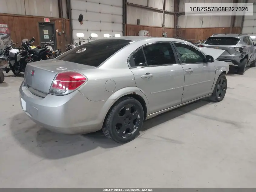 2008 Saturn Aura Xe VIN: 1G8ZS57B08F227326 Lot: 42169913