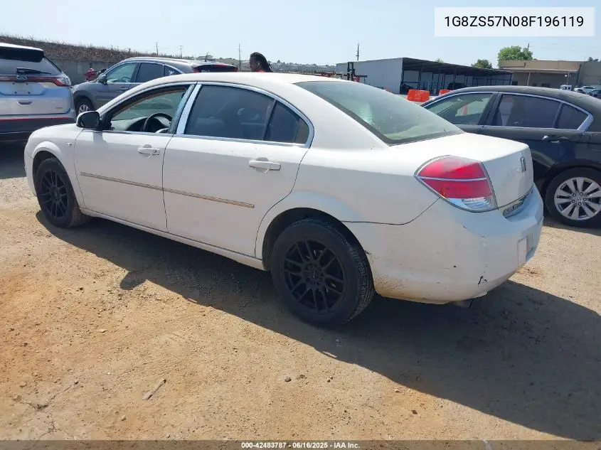 2008 Saturn Aura Xe VIN: 1G8ZS57N08F196119 Lot: 42483787