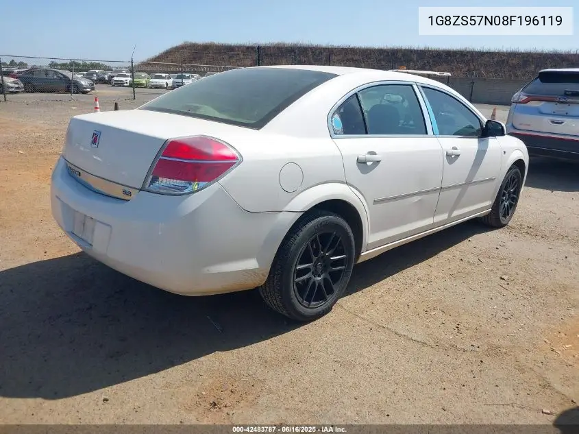2008 Saturn Aura Xe VIN: 1G8ZS57N08F196119 Lot: 42483787
