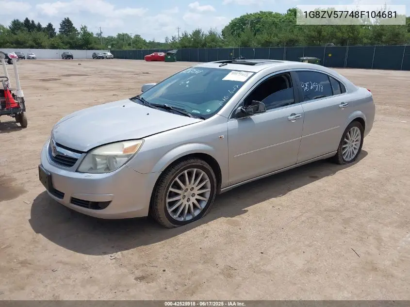 2008 Saturn Aura Xr VIN: 1G8ZV57748F104681 Lot: 42525918