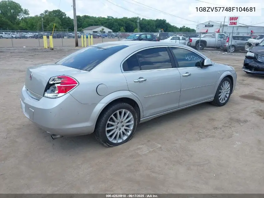 2008 Saturn Aura Xr VIN: 1G8ZV57748F104681 Lot: 42525918