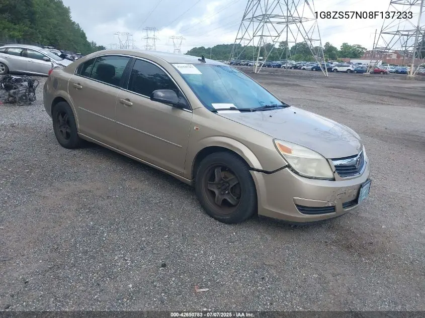2008 Saturn Aura Xe VIN: 1G8ZS57N08F137233 Lot: 42650783