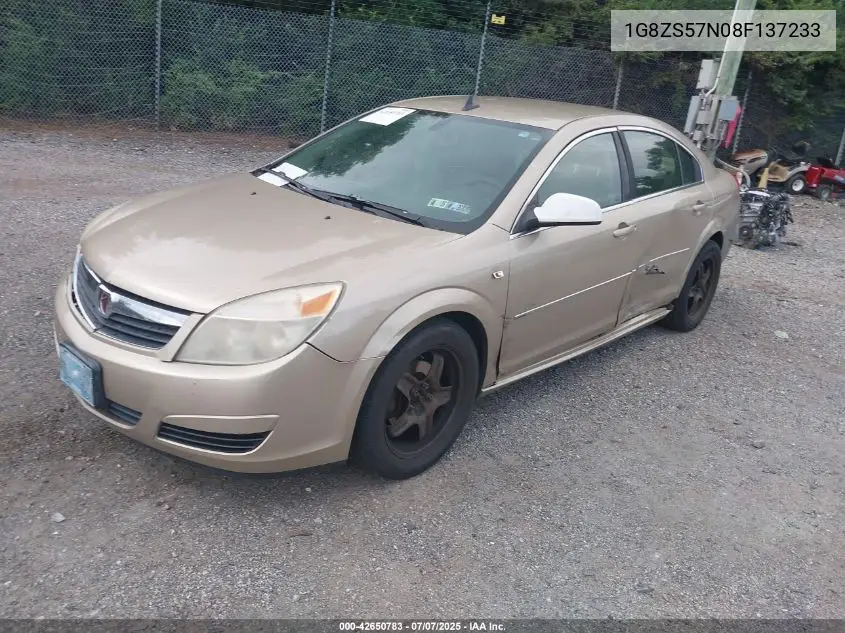 2008 Saturn Aura Xe VIN: 1G8ZS57N08F137233 Lot: 42650783