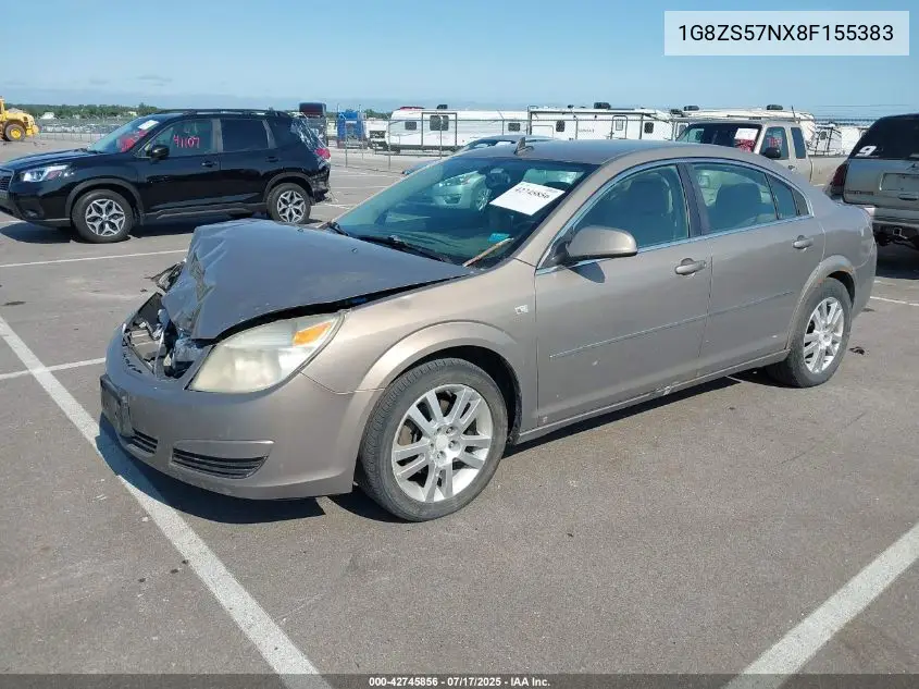 2008 Saturn Aura Xe VIN: 1G8ZS57NX8F155383 Lot: 42745856