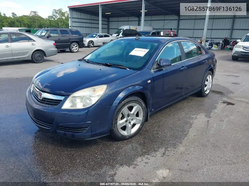 2009 Saturn Aura Xe VIN: 1G8ZS57B69F136126 Lot: 42197120