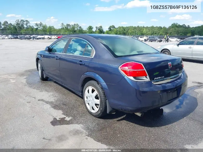 2009 Saturn Aura Xe VIN: 1G8ZS57B69F136126 Lot: 42197120