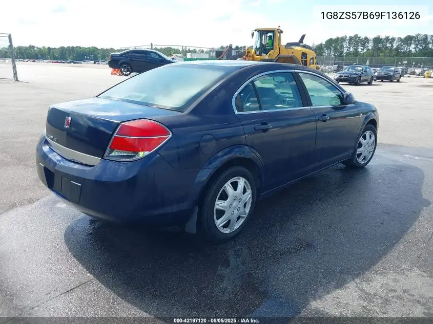 2009 Saturn Aura Xe VIN: 1G8ZS57B69F136126 Lot: 42197120
