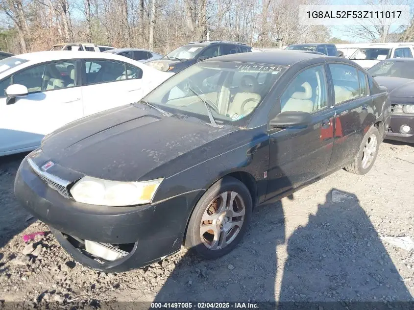 2003 Saturn Ion 3 VIN: 1G8AL52F53Z111017 Lot: 41497085
