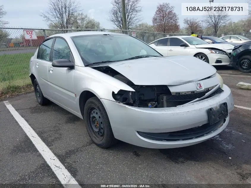 2003 Saturn Ion 2 VIN: 1G8AJ52F23Z178731 Lot: 41953863