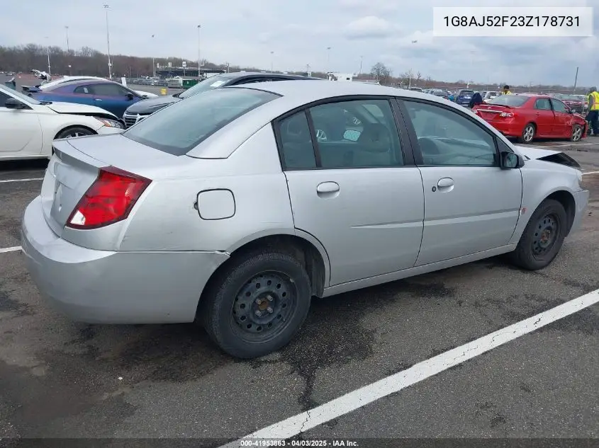 2003 Saturn Ion 2 VIN: 1G8AJ52F23Z178731 Lot: 41953863