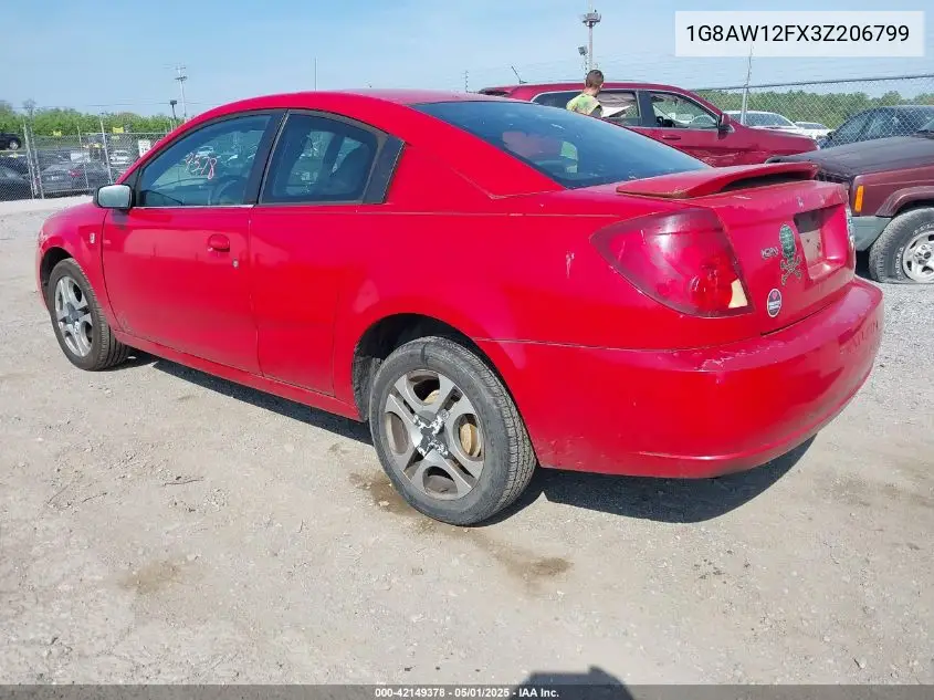 2003 Saturn Ion 3 VIN: 1G8AW12FX3Z206799 Lot: 42149378