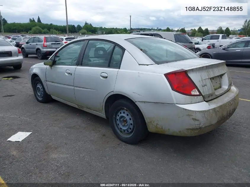 2003 Saturn Ion 2 VIN: 1G8AJ52F23Z148855 Lot: 42247111