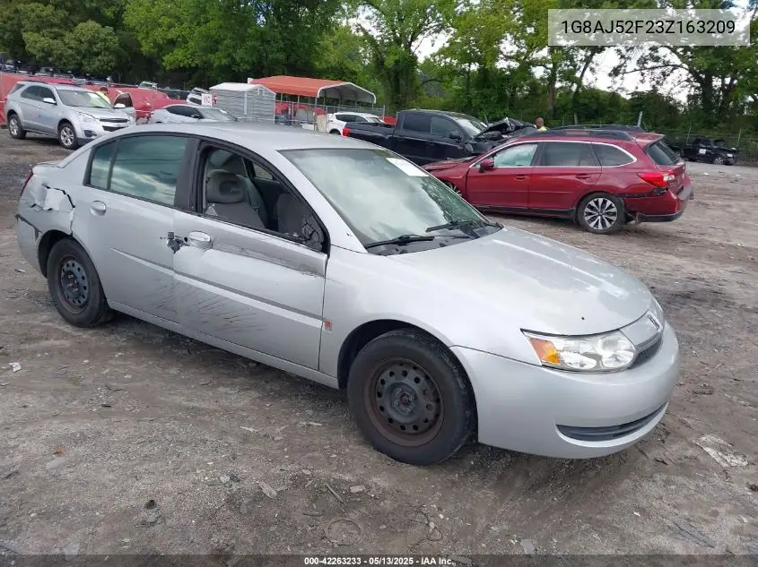 2003 Saturn Ion 2 VIN: 1G8AJ52F23Z163209 Lot: 42263233