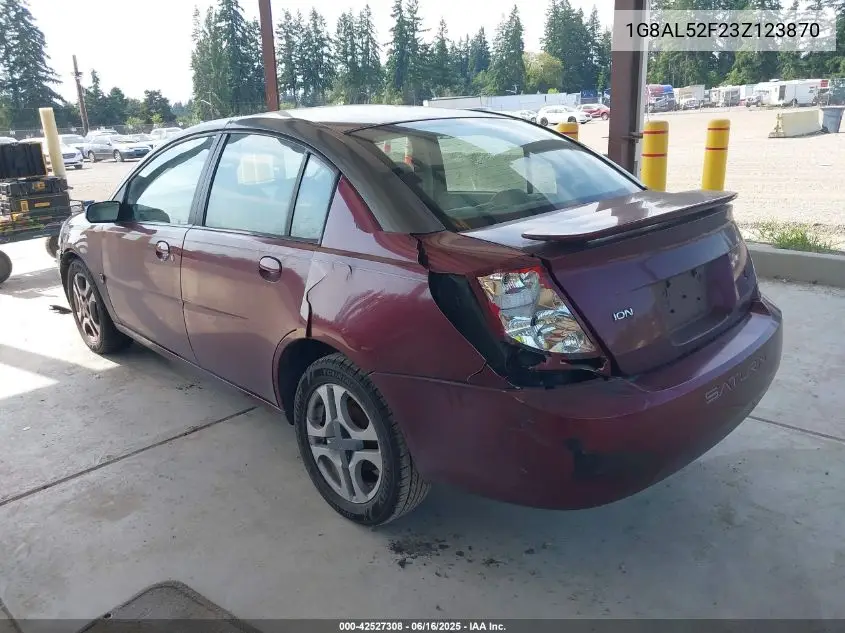 2003 Saturn Ion 3 VIN: 1G8AL52F23Z123870 Lot: 42527308