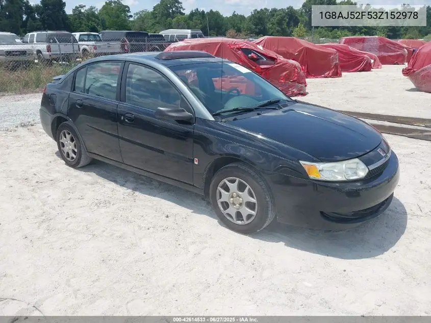 2003 Saturn Ion 2 VIN: 1G8AJ52F53Z152978 Lot: 42614533