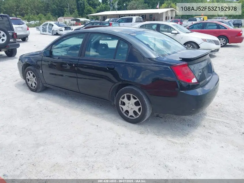 2003 Saturn Ion 2 VIN: 1G8AJ52F53Z152978 Lot: 42614533