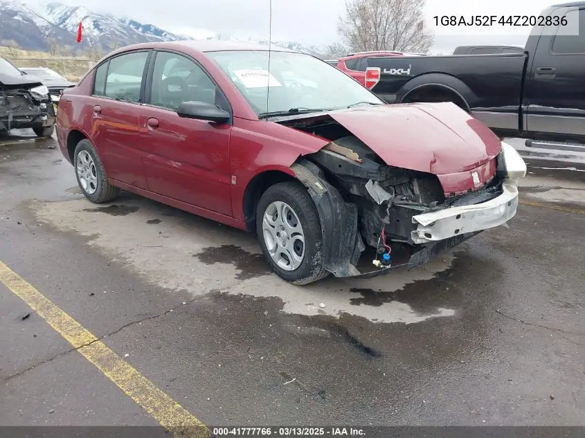 2004 Saturn Ion 2 VIN: 1G8AJ52F44Z202836 Lot: 41777766
