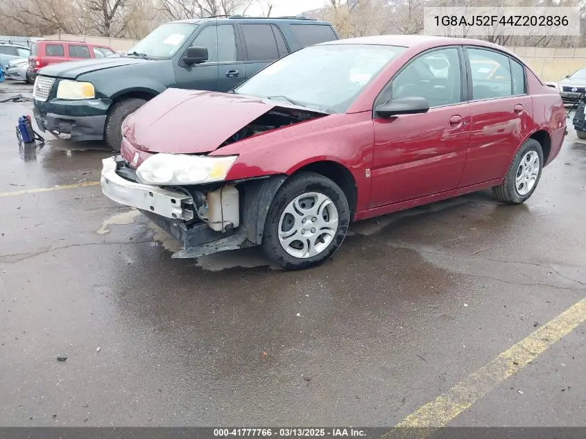 2004 Saturn Ion 2 VIN: 1G8AJ52F44Z202836 Lot: 41777766
