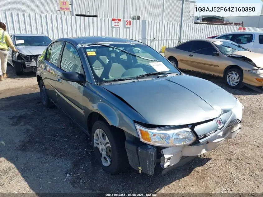 2004 Saturn Ion 2 VIN: 1G8AJ52F64Z160380 Lot: 41982351