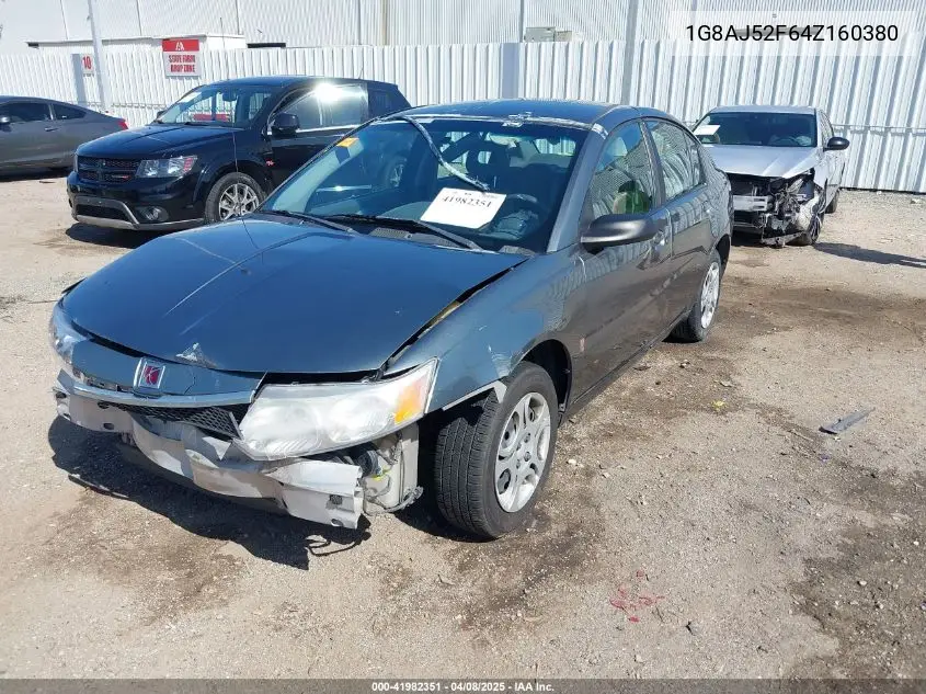 2004 Saturn Ion 2 VIN: 1G8AJ52F64Z160380 Lot: 41982351
