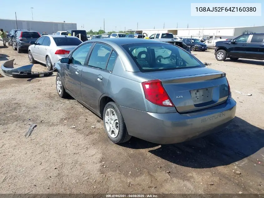 2004 Saturn Ion 2 VIN: 1G8AJ52F64Z160380 Lot: 41982351