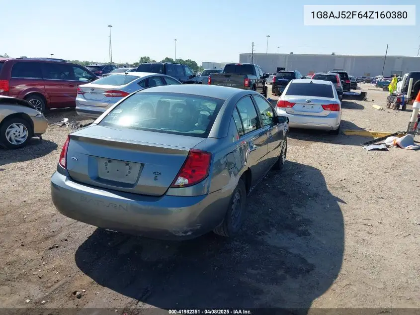 2004 Saturn Ion 2 VIN: 1G8AJ52F64Z160380 Lot: 41982351