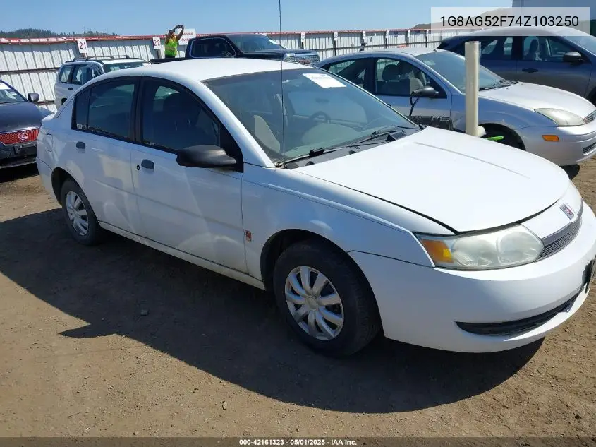 2004 Saturn Ion 1 VIN: 1G8AG52F74Z103250 Lot: 42161323