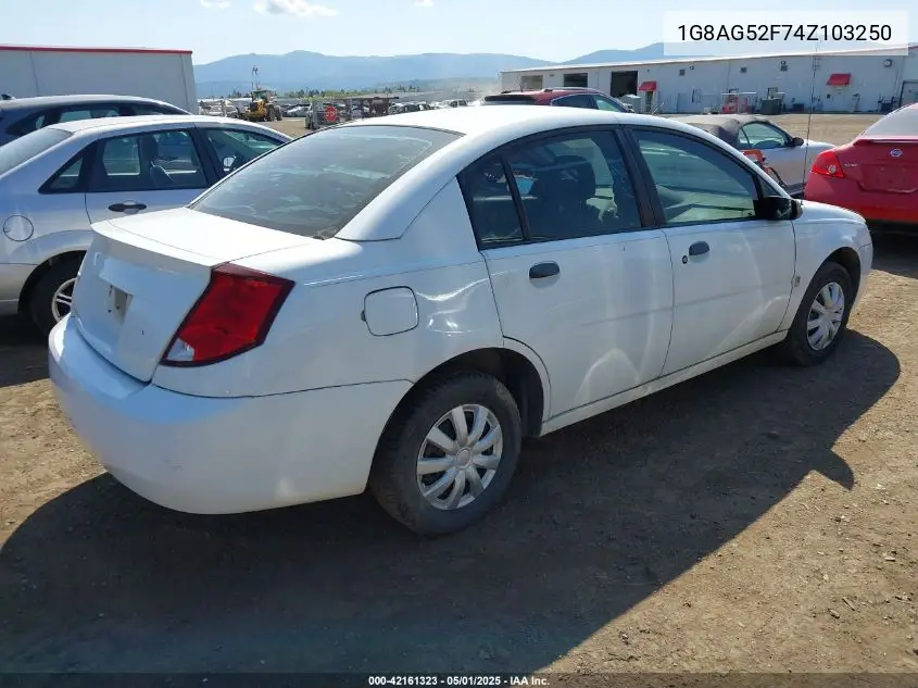 2004 Saturn Ion 1 VIN: 1G8AG52F74Z103250 Lot: 42161323