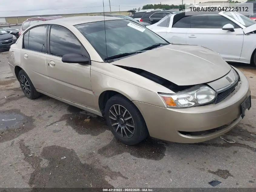 2004 Saturn Ion 2 VIN: 1G8AJ52F04Z225112 Lot: 42181822