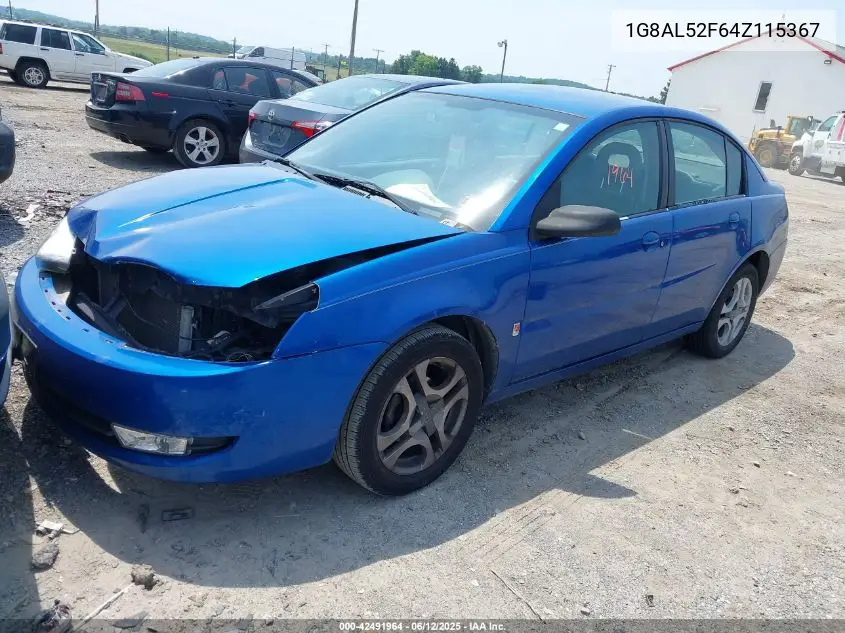2004 Saturn Ion 3 VIN: 1G8AL52F64Z115367 Lot: 42491964
