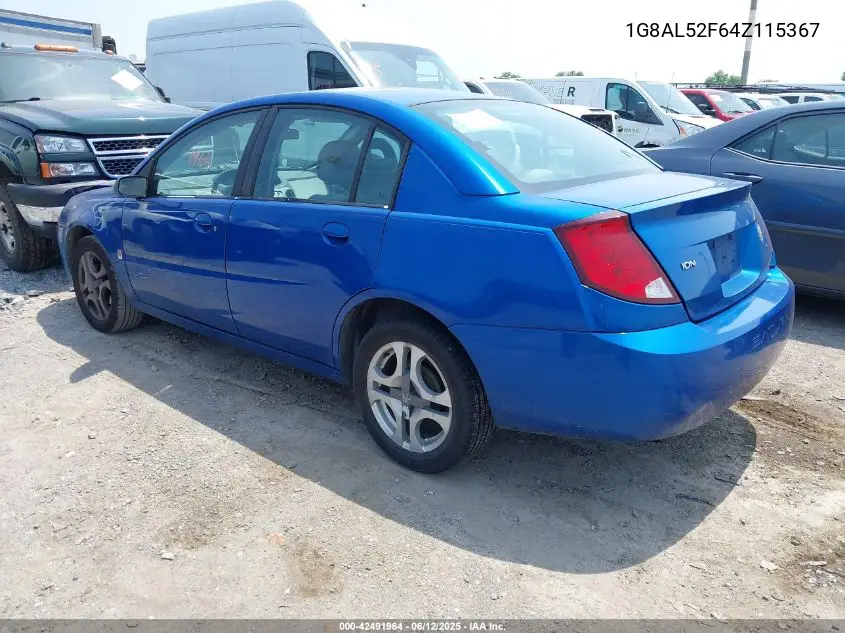 2004 Saturn Ion 3 VIN: 1G8AL52F64Z115367 Lot: 42491964