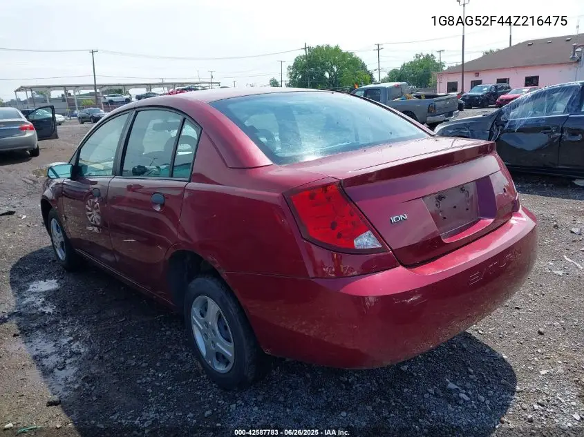 2004 Saturn Ion 1 VIN: 1G8AG52F44Z216475 Lot: 42587783