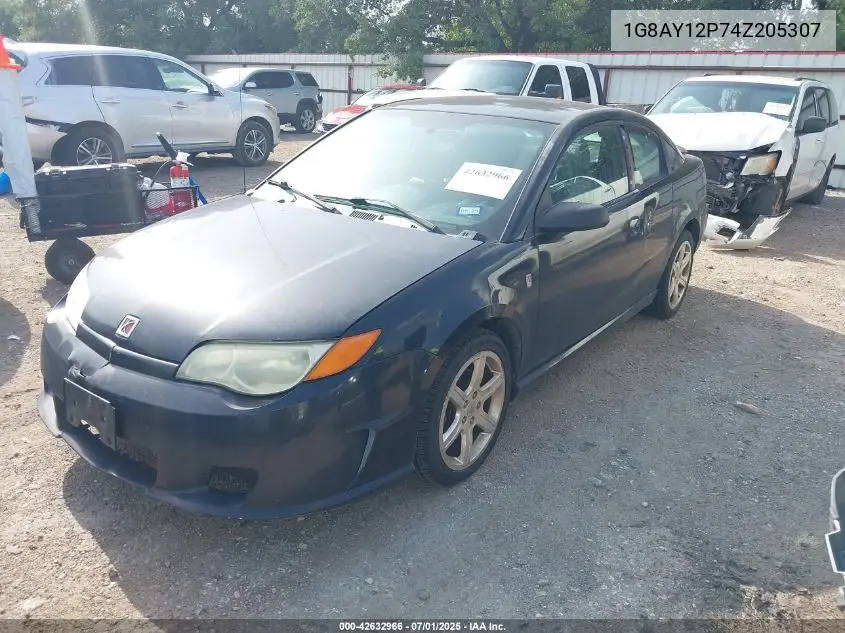 2004 Saturn Ion Red Line VIN: 1G8AY12P74Z205307 Lot: 42632966