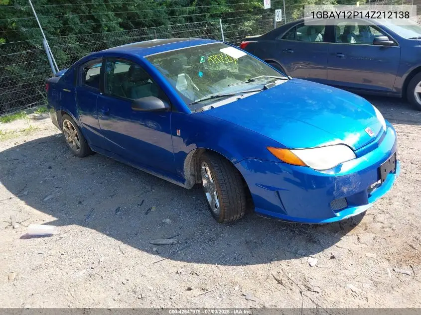 2004 Saturn Ion VIN: 1GBAY12P14Z212138 Lot: 42647979