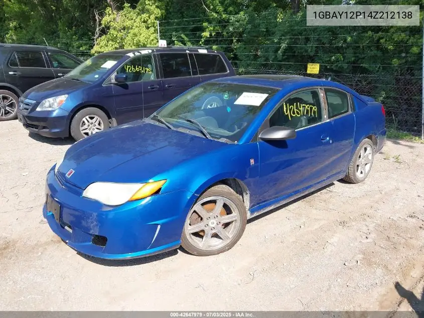 2004 Saturn Ion VIN: 1GBAY12P14Z212138 Lot: 42647979