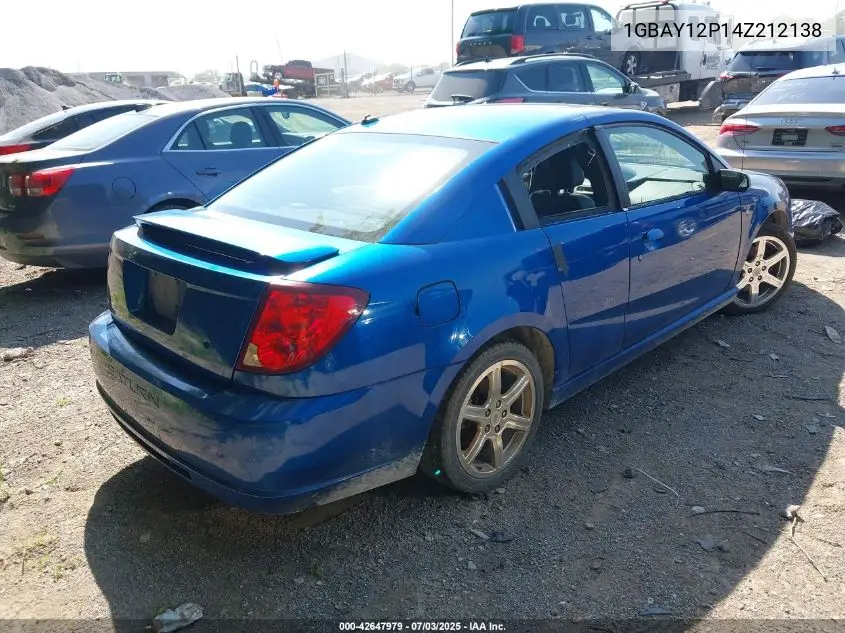 2004 Saturn Ion VIN: 1GBAY12P14Z212138 Lot: 42647979
