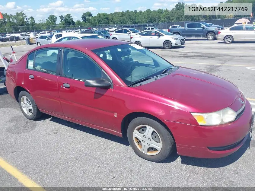 2004 Saturn Ion 1 VIN: 1G8AG52F44Z217769 Lot: 42680000