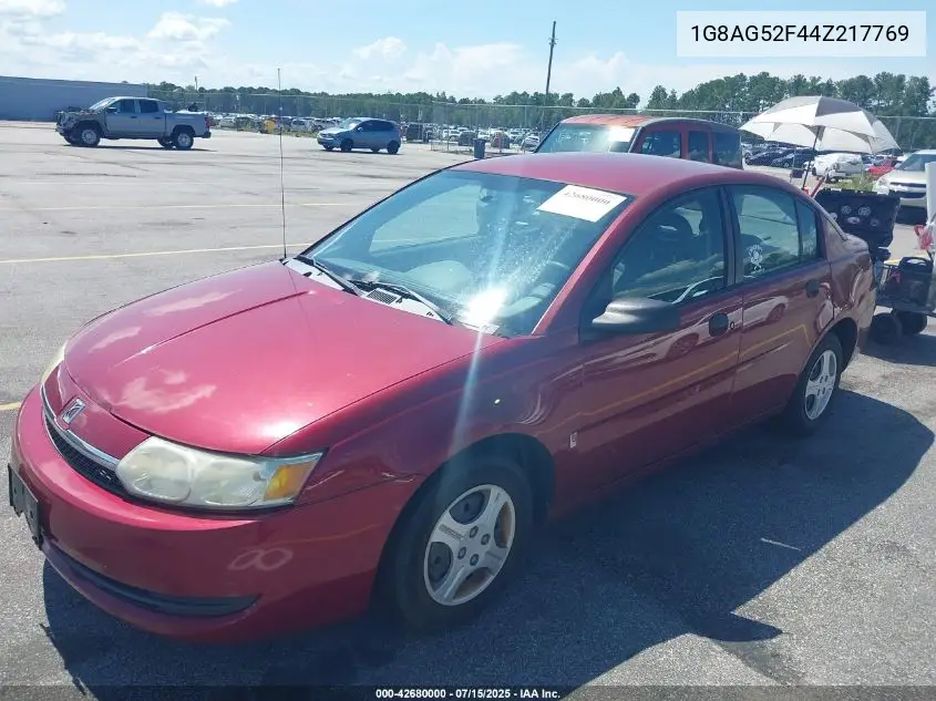 2004 Saturn Ion 1 VIN: 1G8AG52F44Z217769 Lot: 42680000