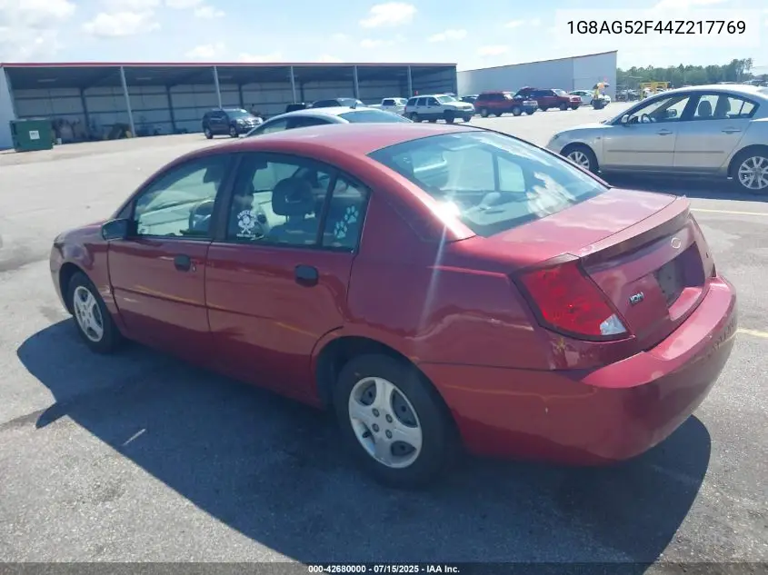 2004 Saturn Ion 1 VIN: 1G8AG52F44Z217769 Lot: 42680000