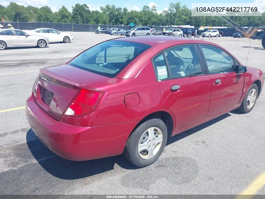 2004 Saturn Ion 1 VIN: 1G8AG52F44Z217769 Lot: 42680000