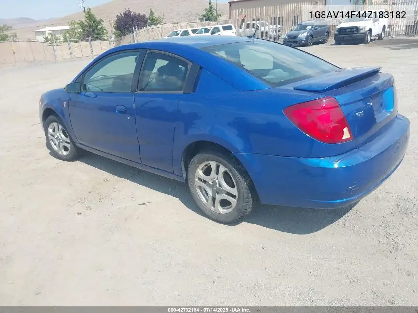 2004 Saturn Ion 3 VIN: 1G8AV14F44Z183182 Lot: 42732104