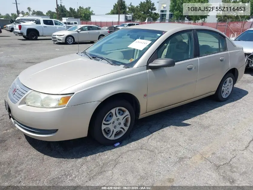 2005 Saturn Ion 2 VIN: 1G8AJ52F55Z116453 Lot: 42616243