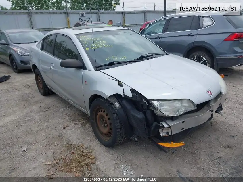 2006 Saturn Ion 3 Uplevel VIN: 1G8AW15B96Z170181 Lot: 12334603